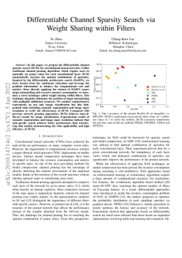 Differentiable Channel Sparsity Search via Weight Sharing within Filters