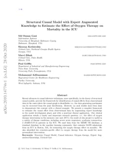 Structural Causal Model with Expert Augmented Knowledge to Estimate the
  Effect of Oxygen Therapy on Mortality in the ICU