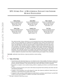 SFU-Store-Nav: A Multimodal Dataset for Indoor Human Navigation