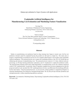 Explainable Artificial Intelligence for Manufacturing Cost Estimation
  and Machining Feature Visualization
