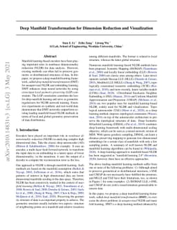 Deep Manifold Transformation for Nonlinear Dimensionality Reduction