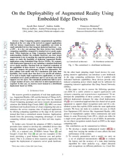 On the Deployability of Augmented Reality Using Embedded Edge Devices