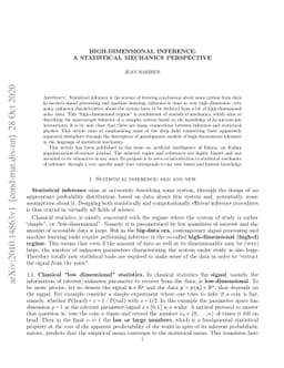 High-dimensional inference: a statistical mechanics perspective