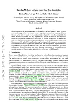 Bayesian Methods for Semi-supervised Text Annotation