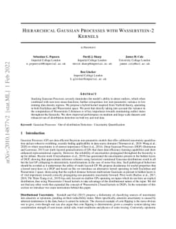 Hierarchical Gaussian Processes with Wasserstein-2 Kernels