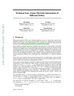 Technical Note: Game-Theoretic Interactions of Different Orders