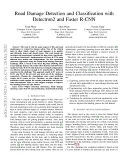 Road Damage Detection and Classification with Detectron2 and Faster
  R-CNN