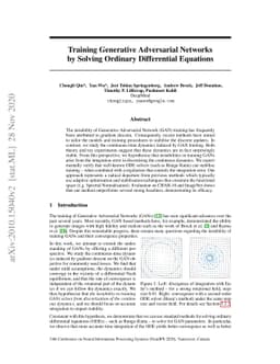 Training Generative Adversarial Networks by Solving Ordinary
  Differential Equations