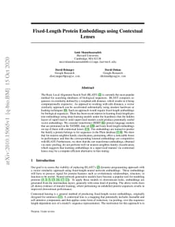 Fixed-Length Protein Embeddings using Contextual Lenses