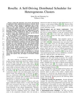 Rosella: A Self-Driving Distributed Scheduler for Heterogeneous Clusters