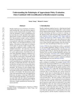 Understanding the Pathologies of Approximate Policy Evaluation when
  Combined with Greedification in Reinforcement Learning