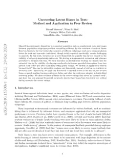 Uncovering Latent Biases in Text: Method and Application to Peer Review