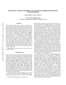 DeviceTTS: A Small-Footprint, Fast, Stable Network for On-Device
  Text-to-Speech