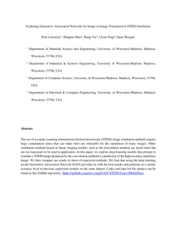 Exploring Generative Adversarial Networks for Image-to-Image Translation
  in STEM Simulation