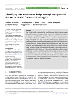 Identifying safe intersection design through unsupervised feature
  extraction from satellite imagery