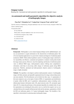 An automated and multi-parametric algorithm for objective analysis of
  meibography images
