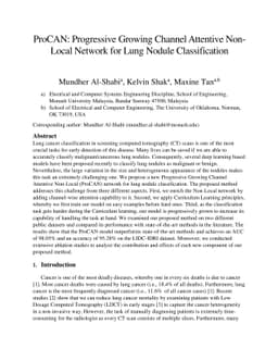 ProCAN: Progressive Growing Channel Attentive Non-Local Network for Lung
  Nodule Classification