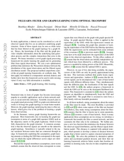 FiGLearn: Filter and Graph Learning using Optimal Transport