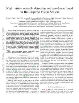 Night vision obstacle detection and avoidance based on Bio-Inspired
  Vision Sensors