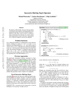 Successive Halving Top-k Operator