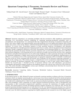 Quantum Computing: A Taxonomy, Systematic Review and Future Directions