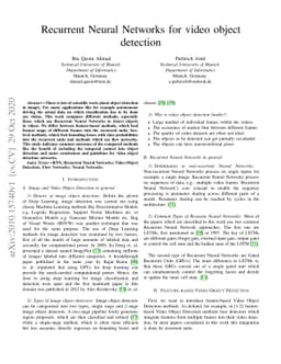 Recurrent Neural Networks for video object detection