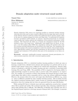 Domain adaptation under structural causal models