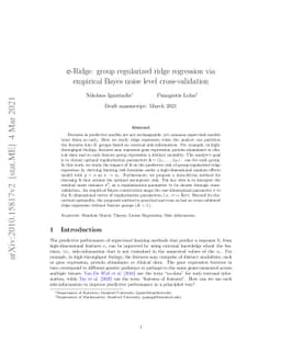 $σ$-Ridge: group regularized ridge regression via empirical Bayes
  noise level cross-validation