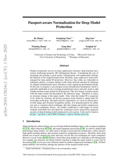 Passport-aware Normalization for Deep Model Protection