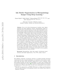 Ink Marker Segmentation in Histopathology Images Using Deep Learning