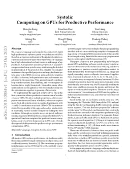 Systolic Computing on GPUs for Productive Performance