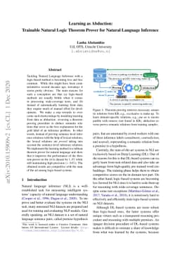 Learning as Abduction: Trainable Natural Logic Theorem Prover for
  Natural Language Inference