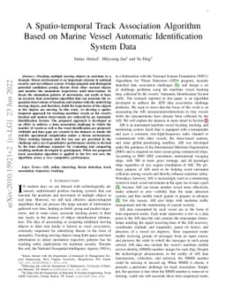 A Spatio-temporal Track Association Algorithm Based on Marine Vessel
  Automatic Identification System Data