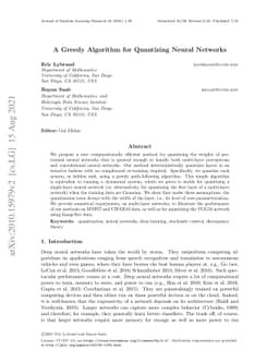A Greedy Algorithm for Quantizing Neural Networks
