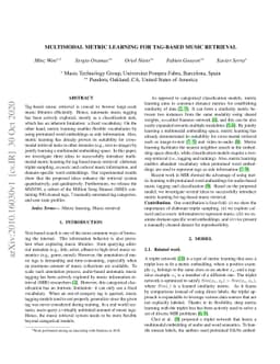 Multimodal Metric Learning for Tag-based Music Retrieval