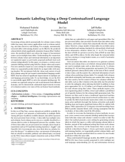 Semantic Labeling Using a Deep Contextualized Language Model