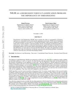 NILM as a regression versus classification problem: the importance of
  thresholding