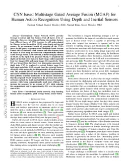 CNN based Multistage Gated Average Fusion (MGAF) for Human Action
  Recognition Using Depth and Inertial Sensors