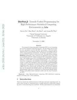 DistStat.jl: Towards Unified Programming for High-Performance
  Statistical Computing Environments in Julia
