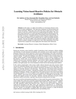 Learning Vision-based Reactive Policies for Obstacle Avoidance
