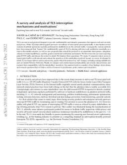 A survey and analysis of TLS interception mechanisms and motivations