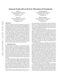 Inherent Trade-offs in the Fair Allocation of Treatments