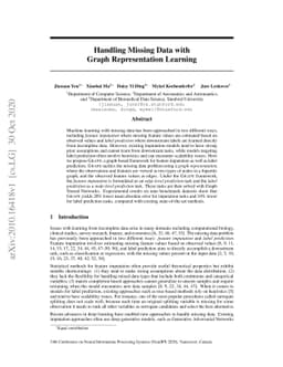 Handling Missing Data with Graph Representation Learning