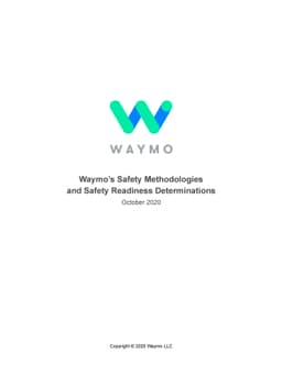 Waymo's Safety Methodologies and Safety Readiness Determinations