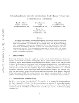Estimating Sparse Discrete Distributions Under Local Privacy and
  Communication Constraints