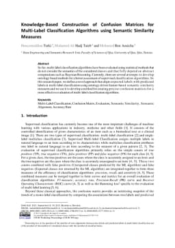 Knowledge-Based Construction of Confusion Matrices for Multi-Label
  Classification Algorithms using Semantic Similarity Measures