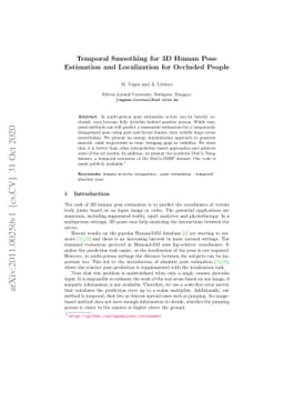 Temporal Smoothing for 3D Human Pose Estimation and Localization for
  Occluded People