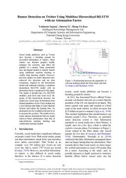 Rumor Detection on Twitter Using Multiloss Hierarchical BiLSTM with an
  Attenuation Factor