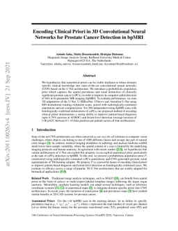Encoding Clinical Priori in 3D Convolutional Neural Networks for
  Prostate Cancer Detection in bpMRI
