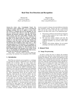 Real-Time Text Detection and Recognition